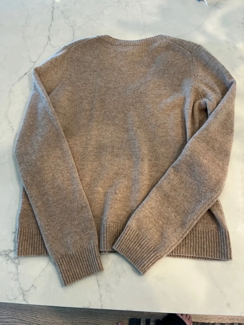 Caslon Cashmere Taupe V-Neck Sweater - Picture 5 of 7